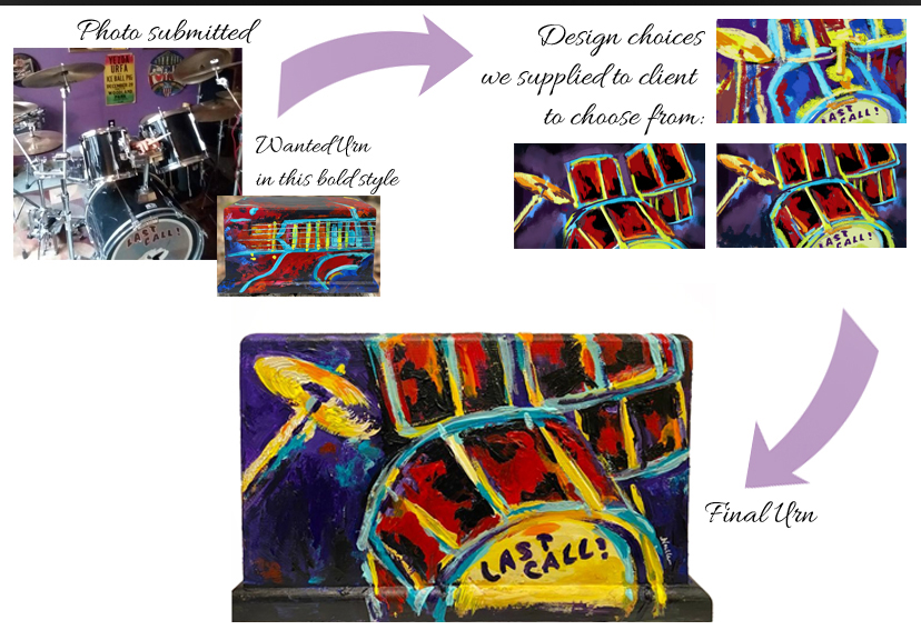 example of customized music urn